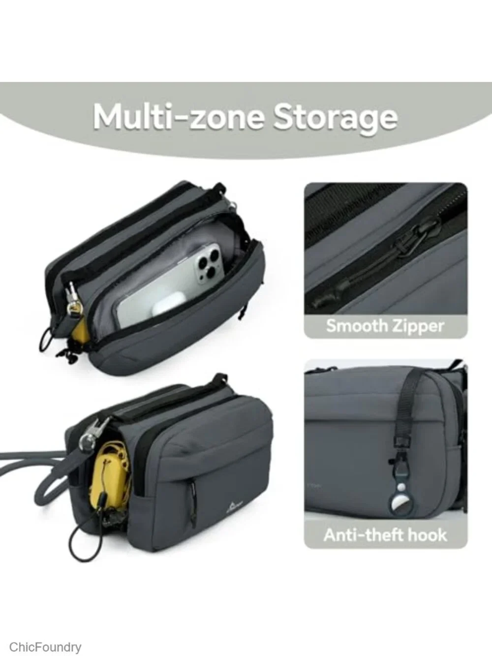 Women's Water-Resistant Nylon RFID Blocking Crossbody Travel Bag with Bottle